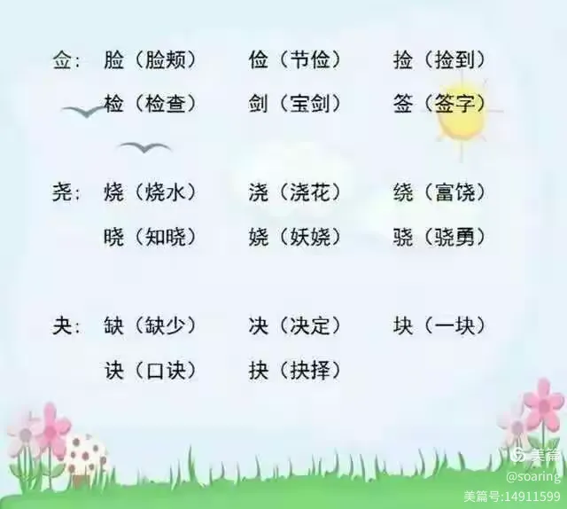加偏旁组新字，一定得告诉孩子记住这些……